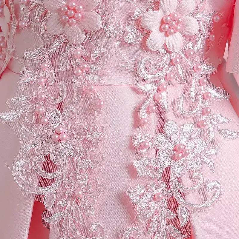 Newborn Baby Pink Lace Dress For Special Occasions - ToylandEU