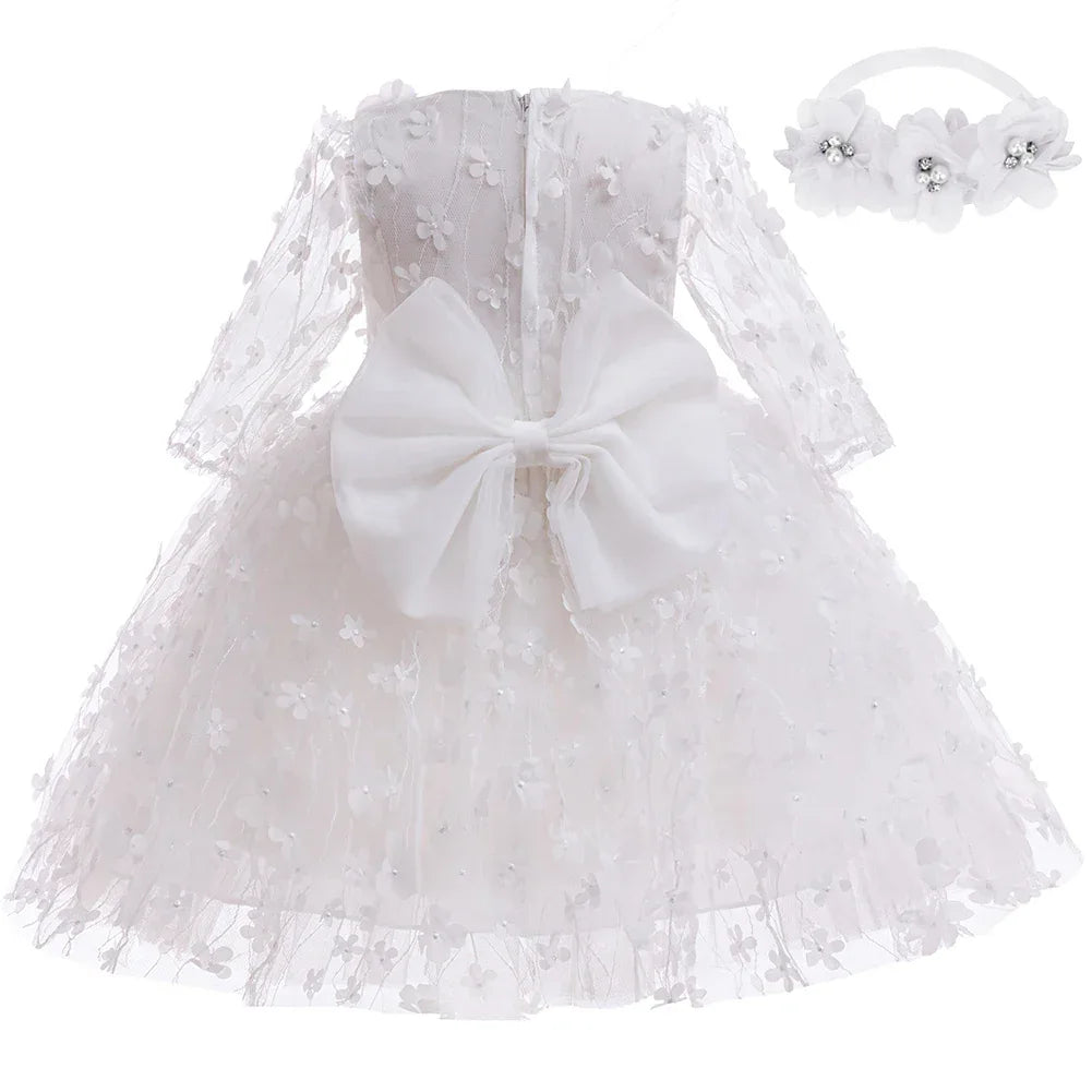 Newborn Baptism Dress For Baby Girls With Soft Cotton Lace - ToylandEU