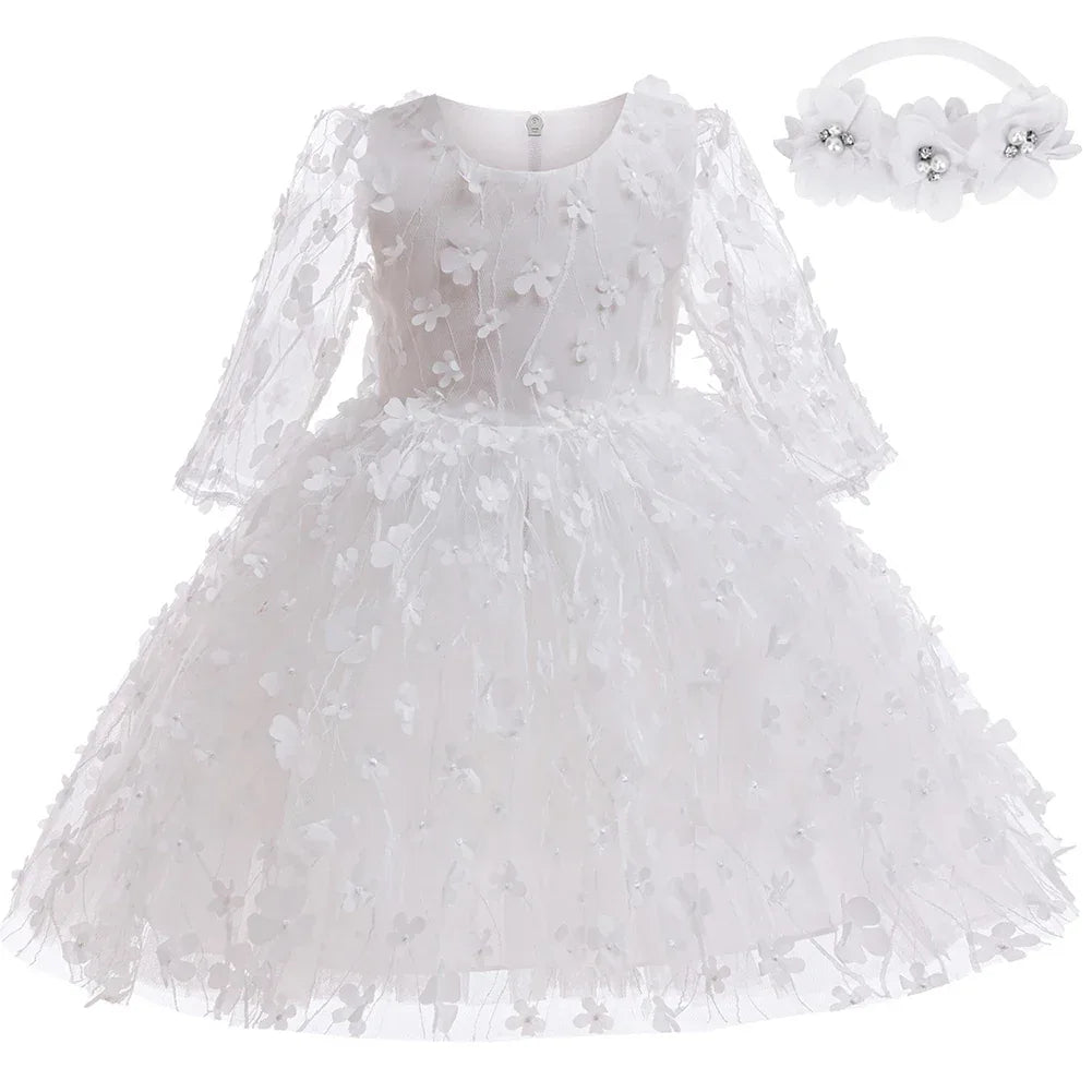 Newborn Baptism Dress For Baby Girls With Soft Cotton Lace - ToylandEU