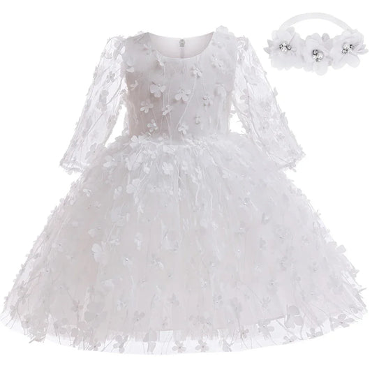 Newborn Baptism Dress For Baby Girls With Soft Cotton Lace - ToylandEU