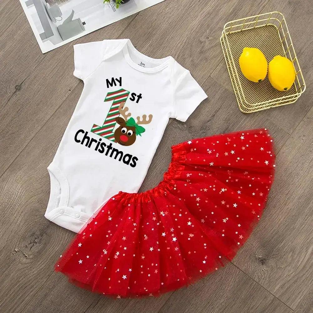  Newborn Christmas Romper For Baby Girl Red Knit Cozy -  ToylandEU™