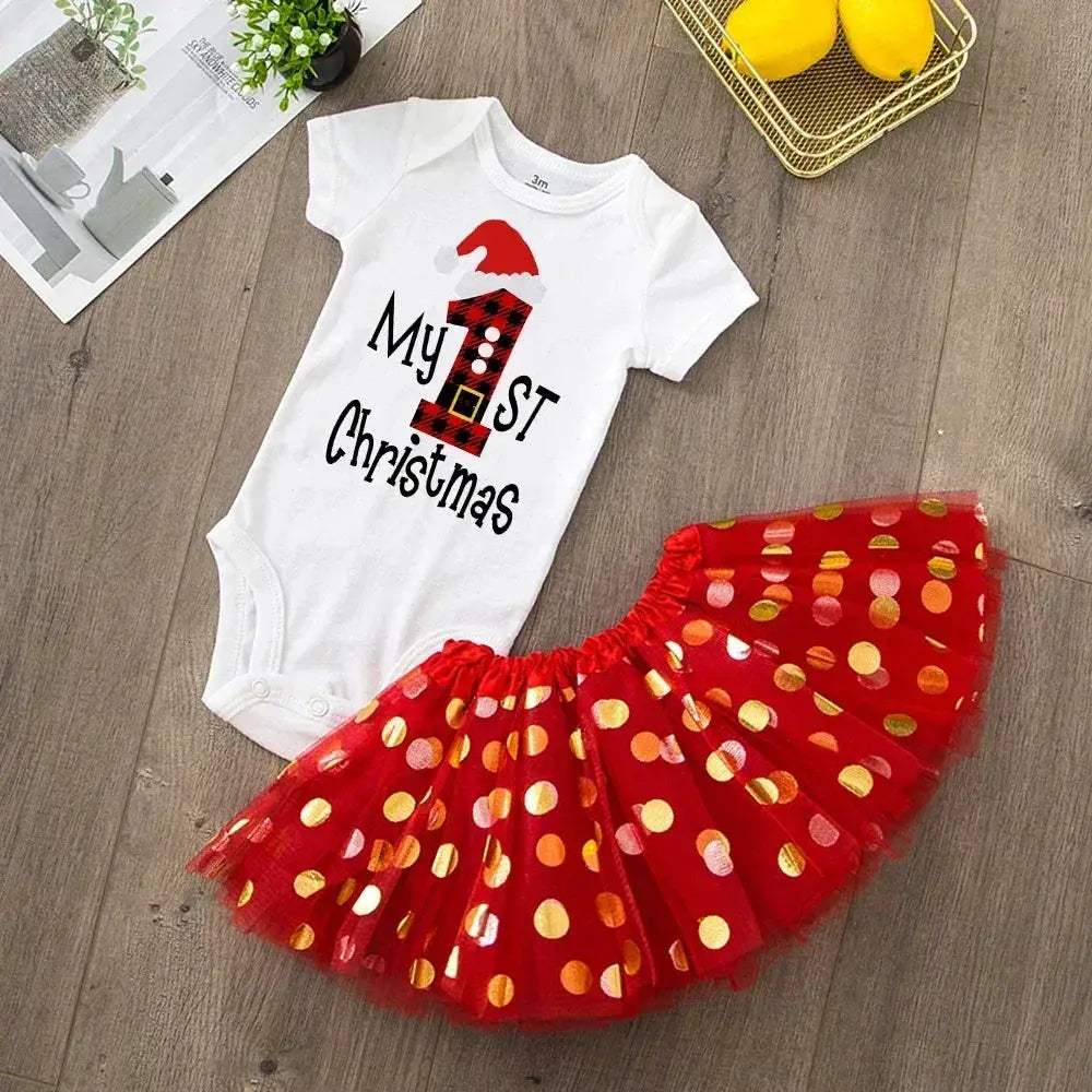 Newborn Christmas Romper For Baby Girl Red Knit Cozy - ToylandEU