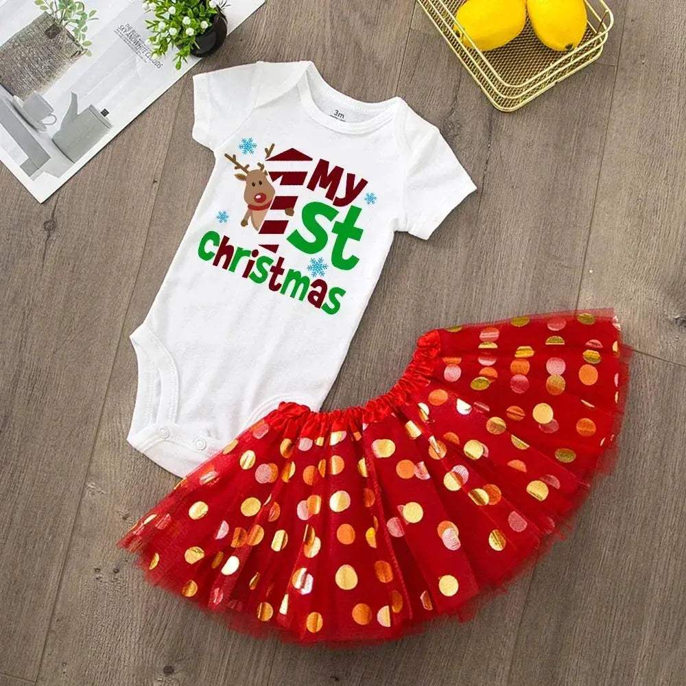 Newborn Christmas Romper For Baby Girl Red Knit Cozy - ToylandEU