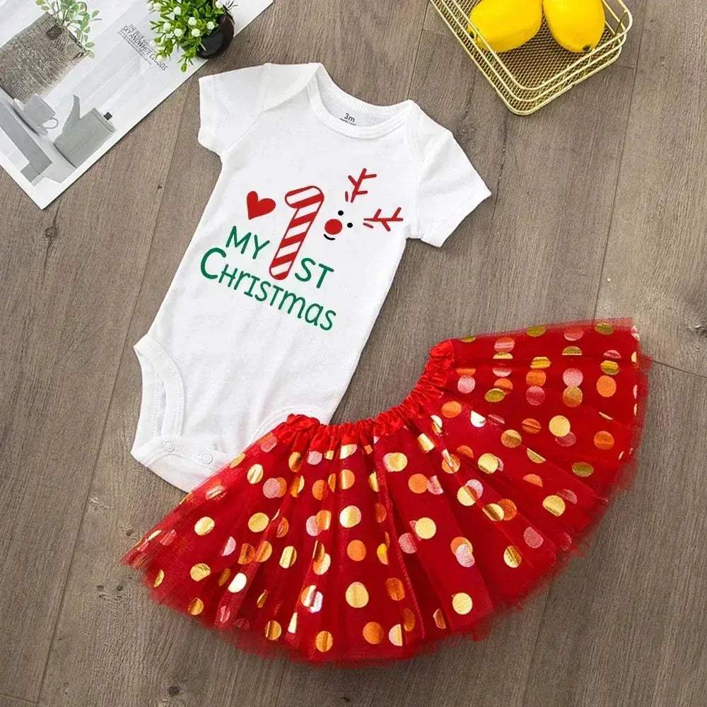 Newborn Christmas Romper For Baby Girl Red Knit Cozy - ToylandEU