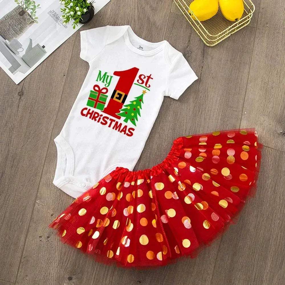 Newborn Christmas Romper For Baby Girl Red Knit Cozy - ToylandEU