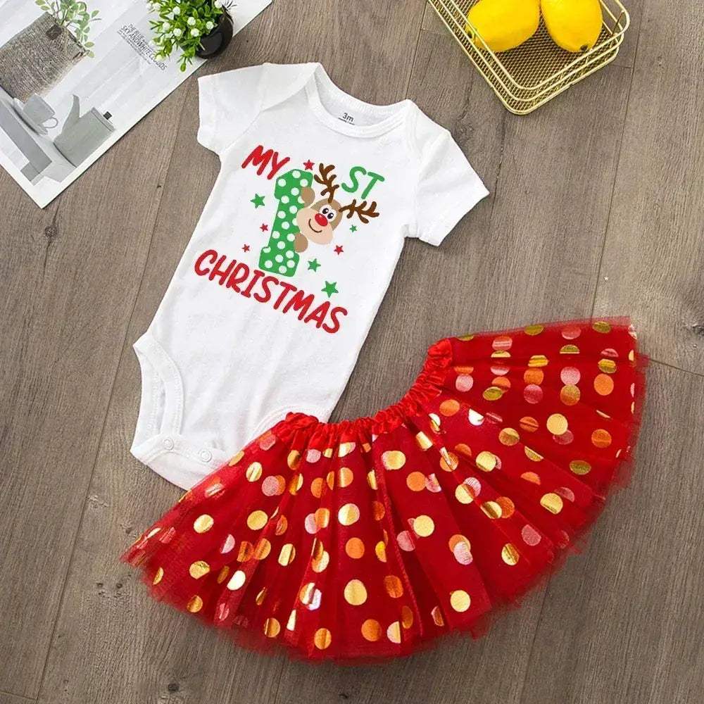 Newborn Christmas Romper For Baby Girl Red Knit Cozy - ToylandEU