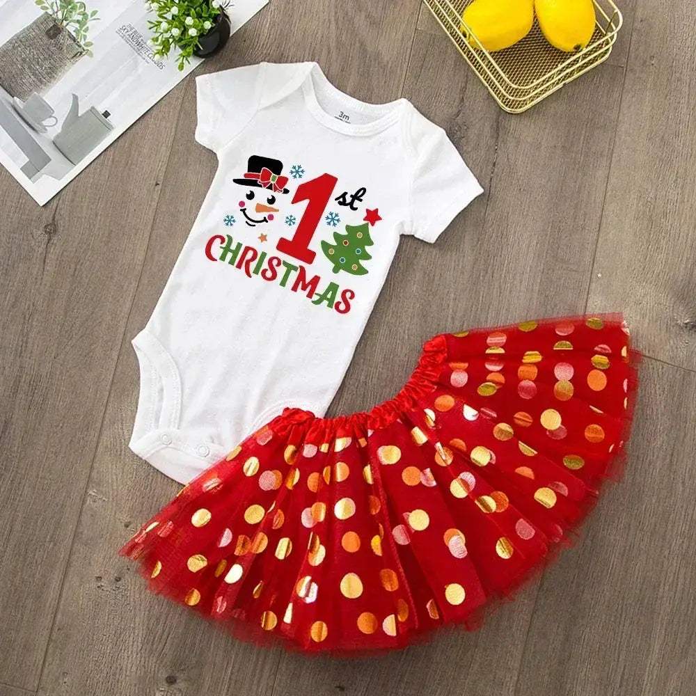 Newborn Christmas Romper For Baby Girl Red Knit Cozy - ToylandEU