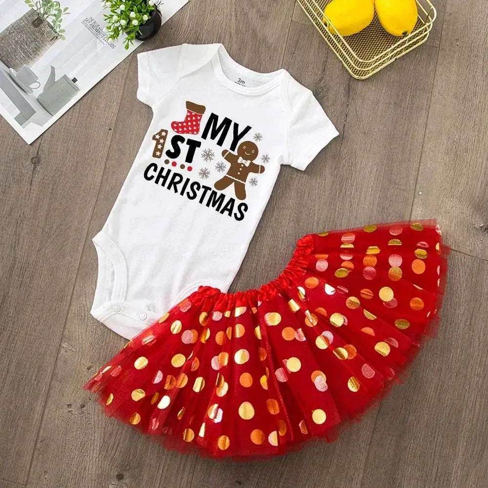 Newborn Christmas Romper For Baby Girl Red Knit Cozy - ToylandEU