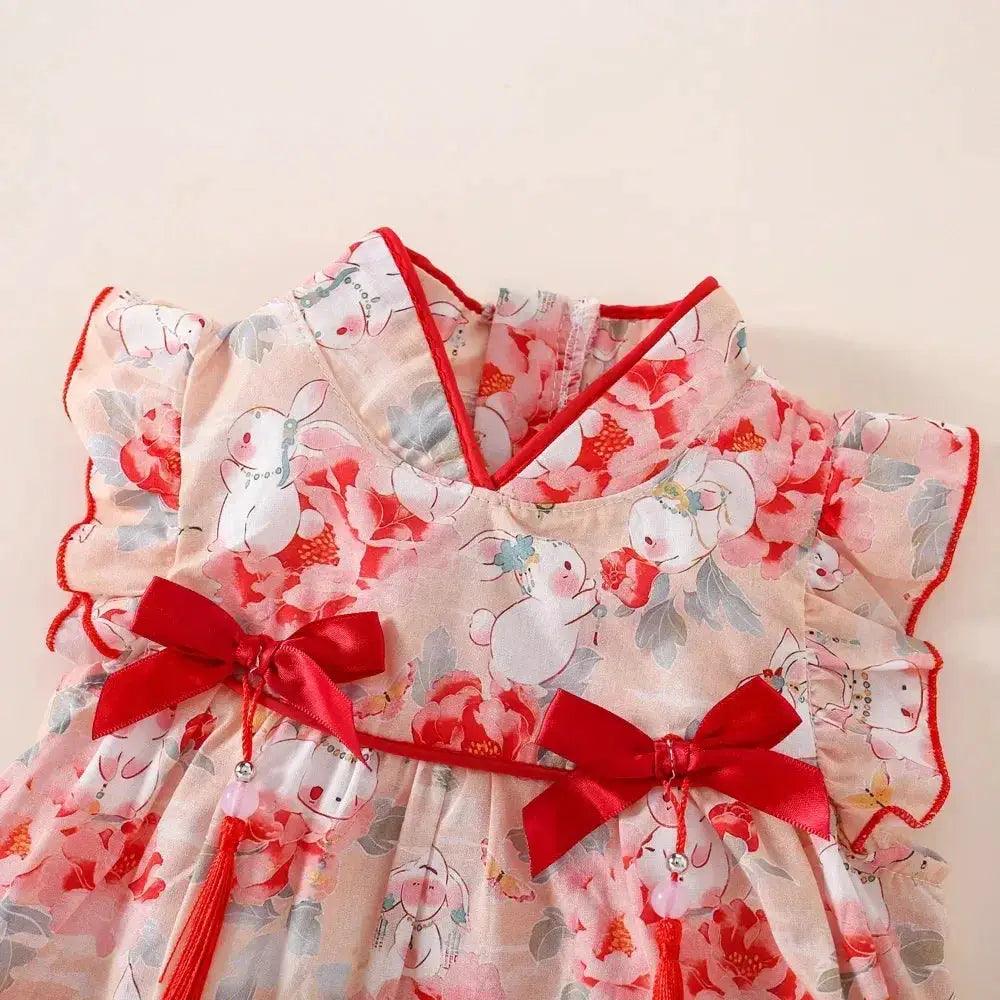  Newborn Soft Cotton Baby Girl Dress Rabbit Print -  ToylandEU™