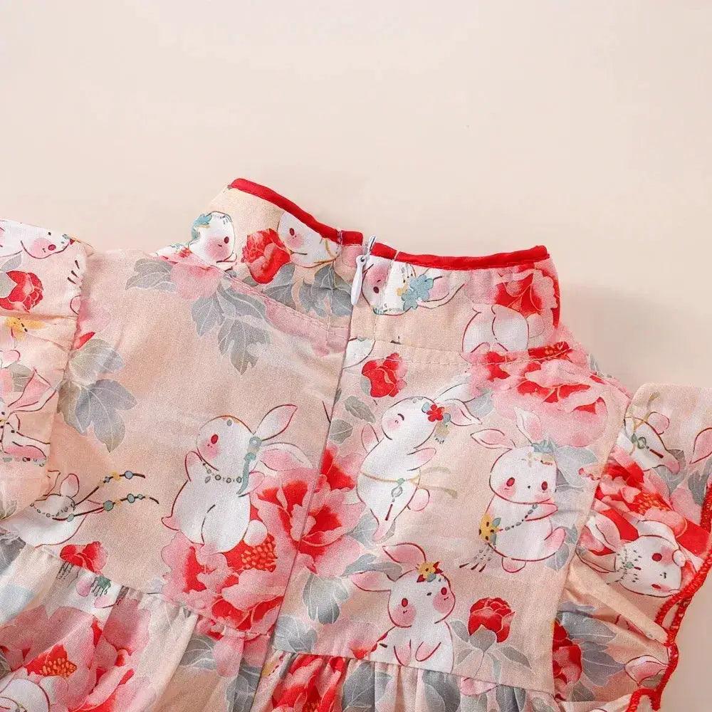  Newborn Soft Cotton Baby Girl Dress Rabbit Print -  ToylandEU™