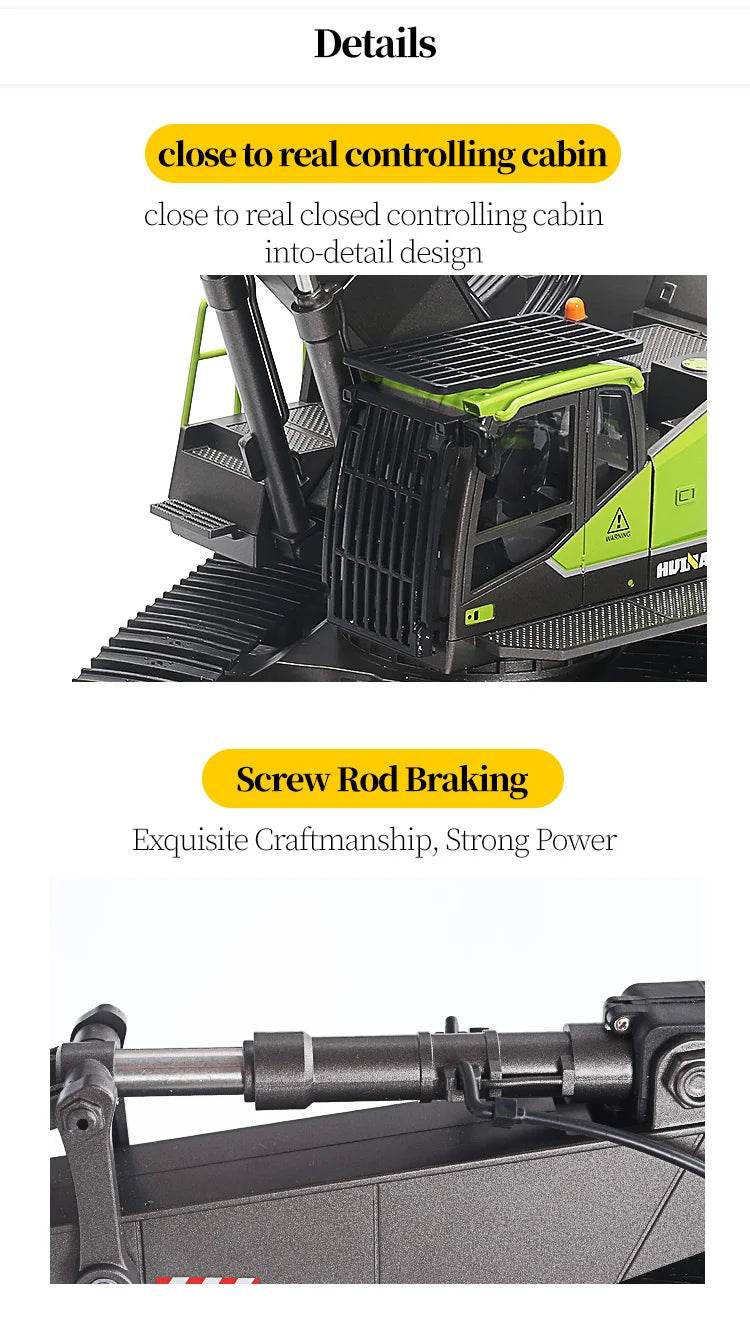 Newly Released Huina 1593 1/14 Scale 22 Channels RC Excavator - ToylandEU