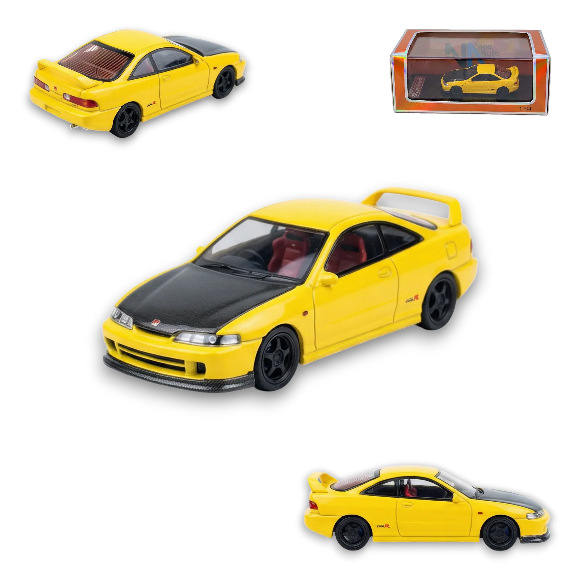 Nice Auto Honda Integra DC2 Yellow Resin 1:64 - ToylandEU