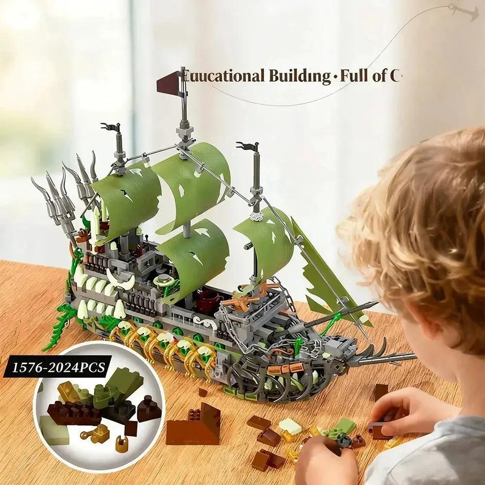  Night Light Ghost Pirate Ship Building Blocks Education -  ToylandEU™