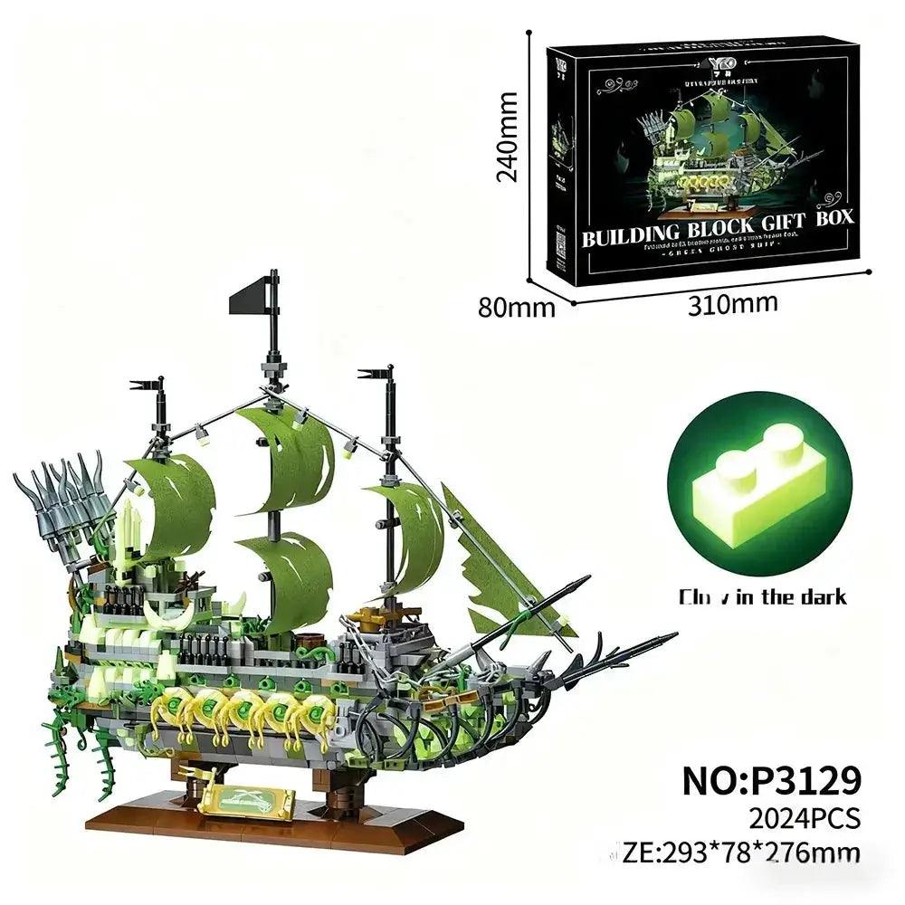 Night Light Ghost Pirate Ship Building Blocks Education -  ToylandEU™