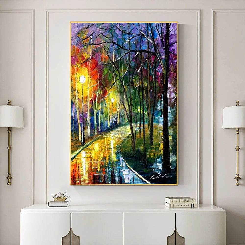 Night Rain Scenic 11CT Cross Stitch Embroidery Kit with DMC Threads for Adults - ToylandEU