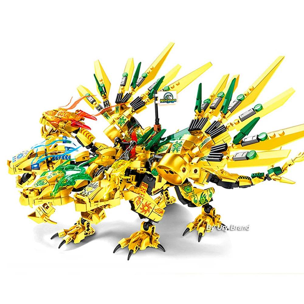 Ninja Golden Warrior Mech Set: Adaptable Robots & Flying Dragons - ToylandEU