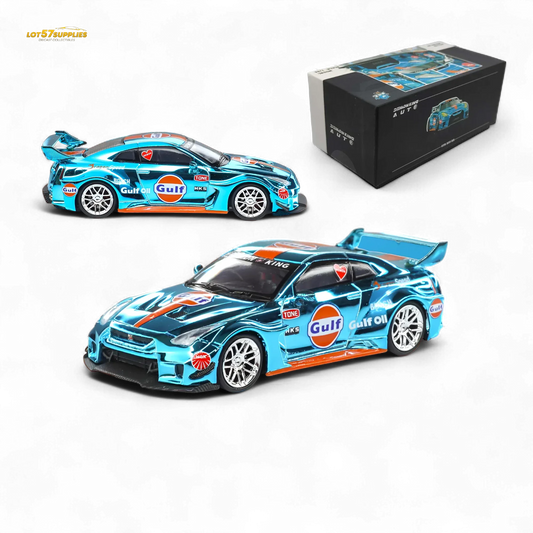 Nissan GT-R R35 Liberty Walk Chrome Gulf Diecast Edition - ToylandEU