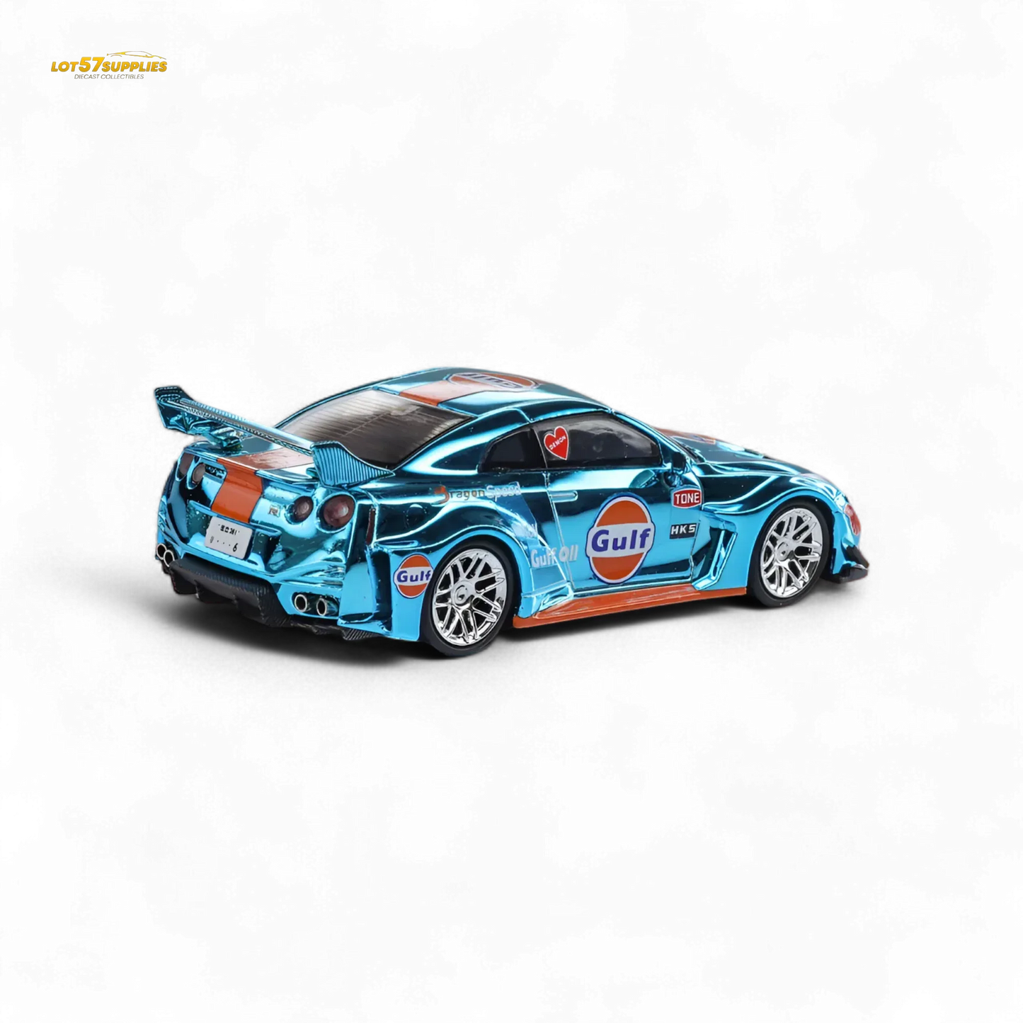 Nissan GT-R R35 Liberty Walk Chrome Gulf Diecast Edition - ToylandEU