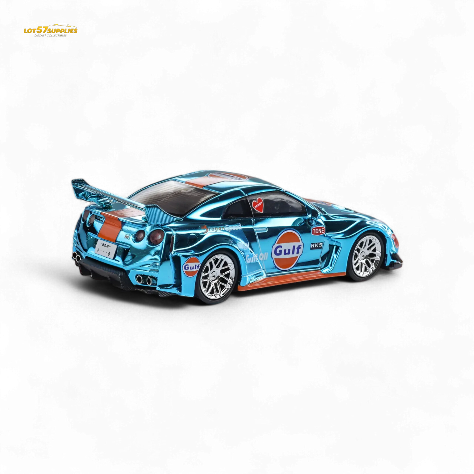 Nissan GT-R R35 Liberty Walk Chrome Gulf Diecast Edition - ToylandEU