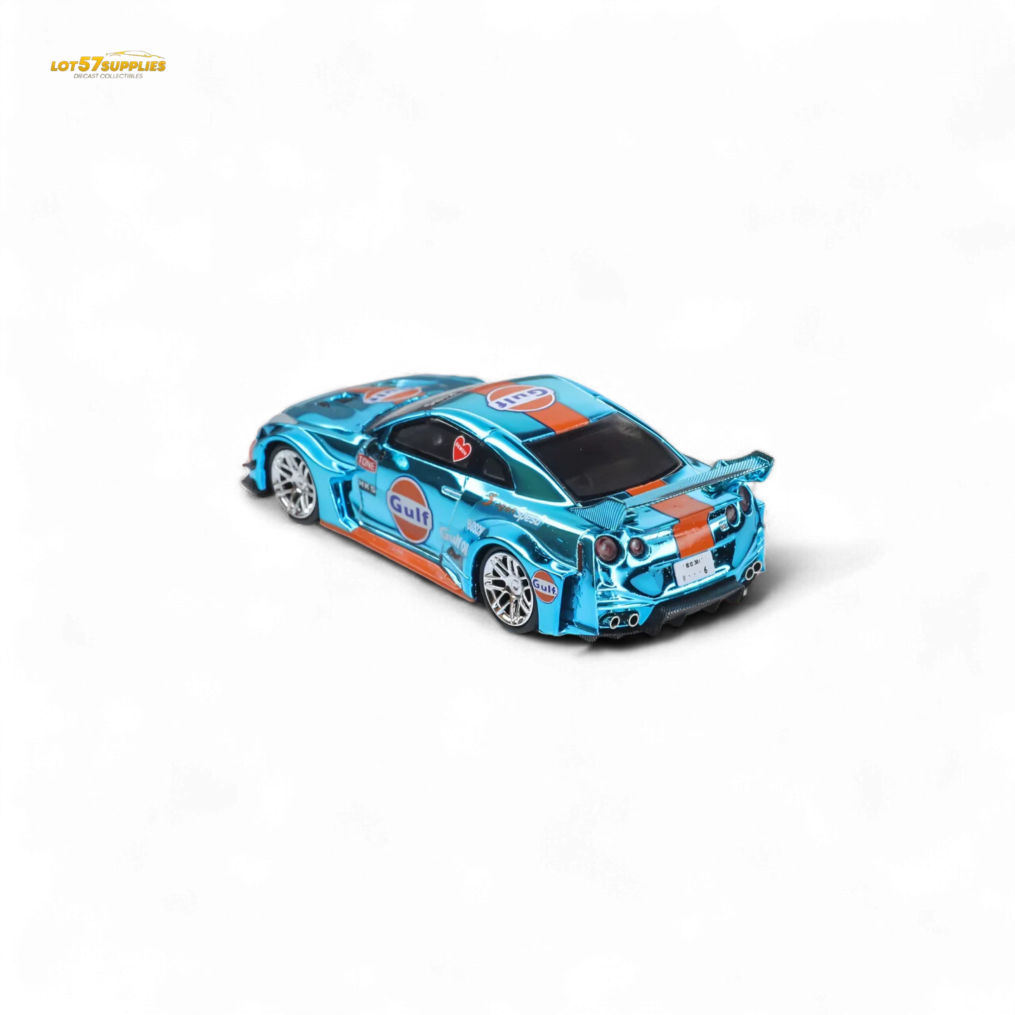 Nissan GT-R R35 Liberty Walk Chrome Gulf Diecast Edition - ToylandEU
