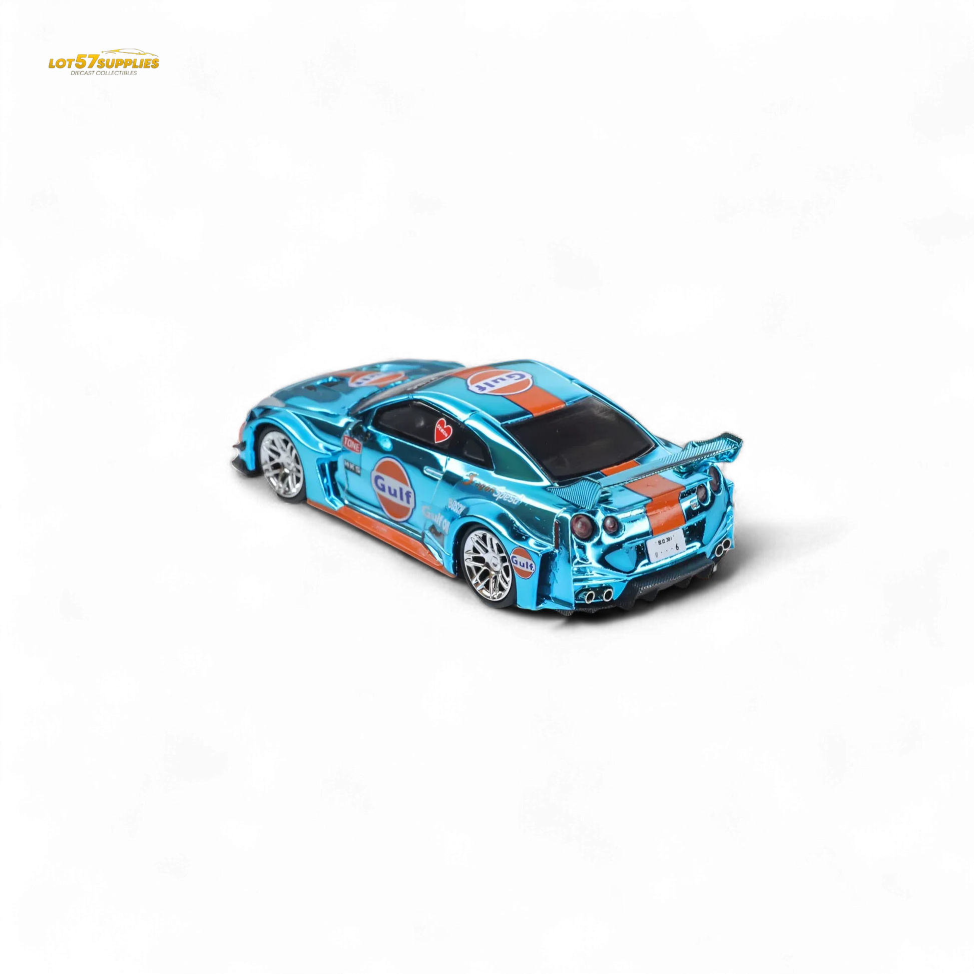 Nissan GT-R R35 Liberty Walk Chrome Gulf Diecast Edition - ToylandEU