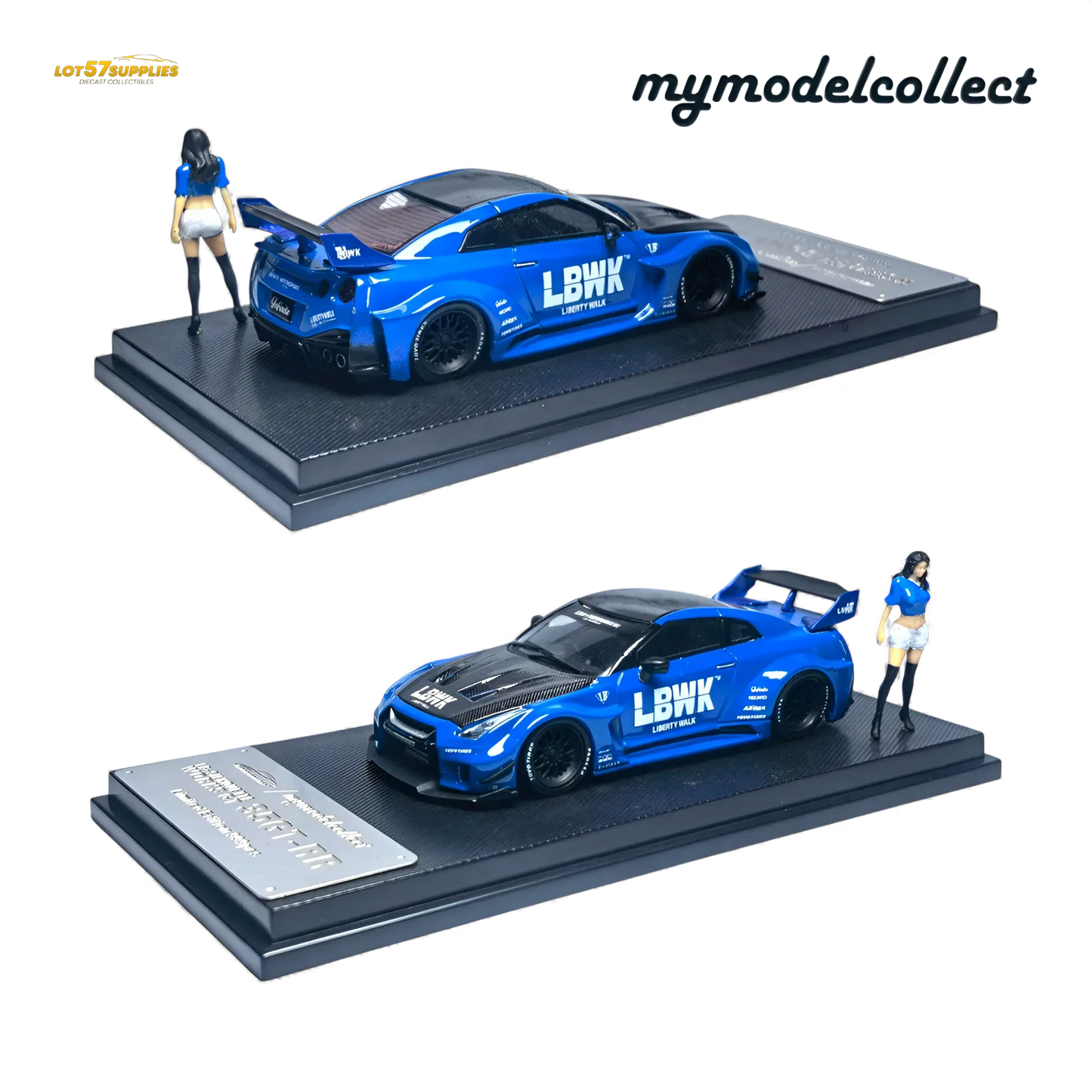 Nissan R35 Gtr LB Works Diecast Scale Model Premium Blue - ToylandEU
