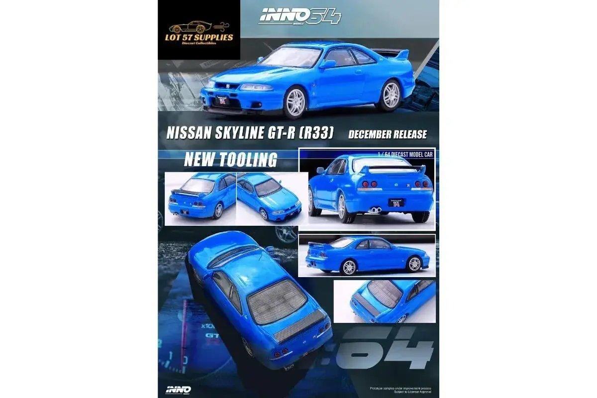  Nissan Skyline GTR R33 Diecast Blue Edition Inno64 -  ToylandEU™