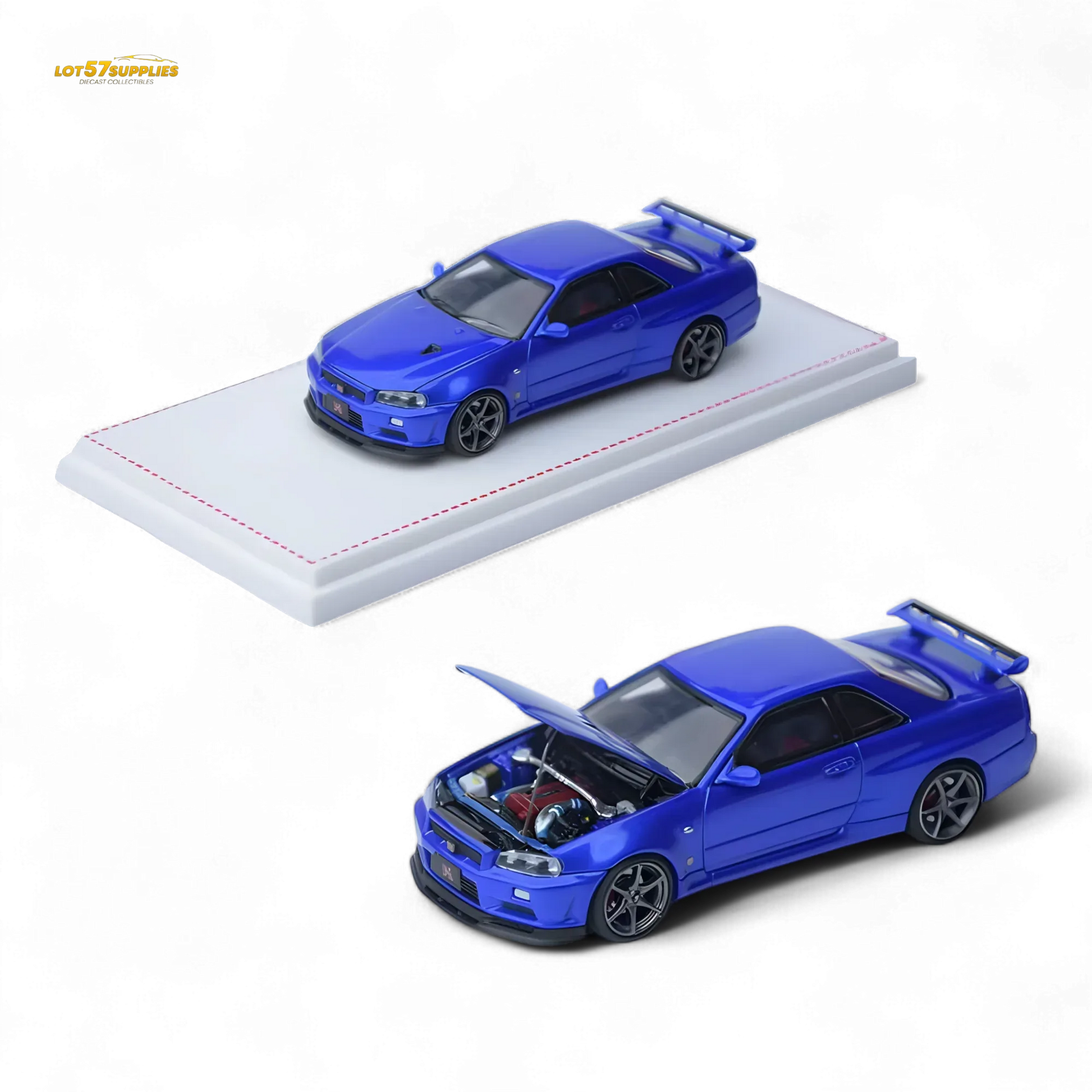 Nissan Skyline GTR R34 Diecast Model 1:64 Openable Front Cover - ToylandEU
