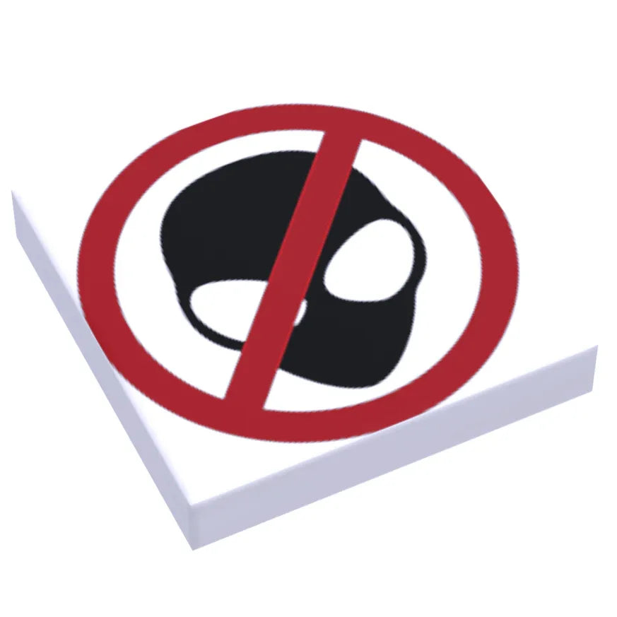 No Aliens Sign (2x2 Tile) made using LEGO parts - ToylandEU