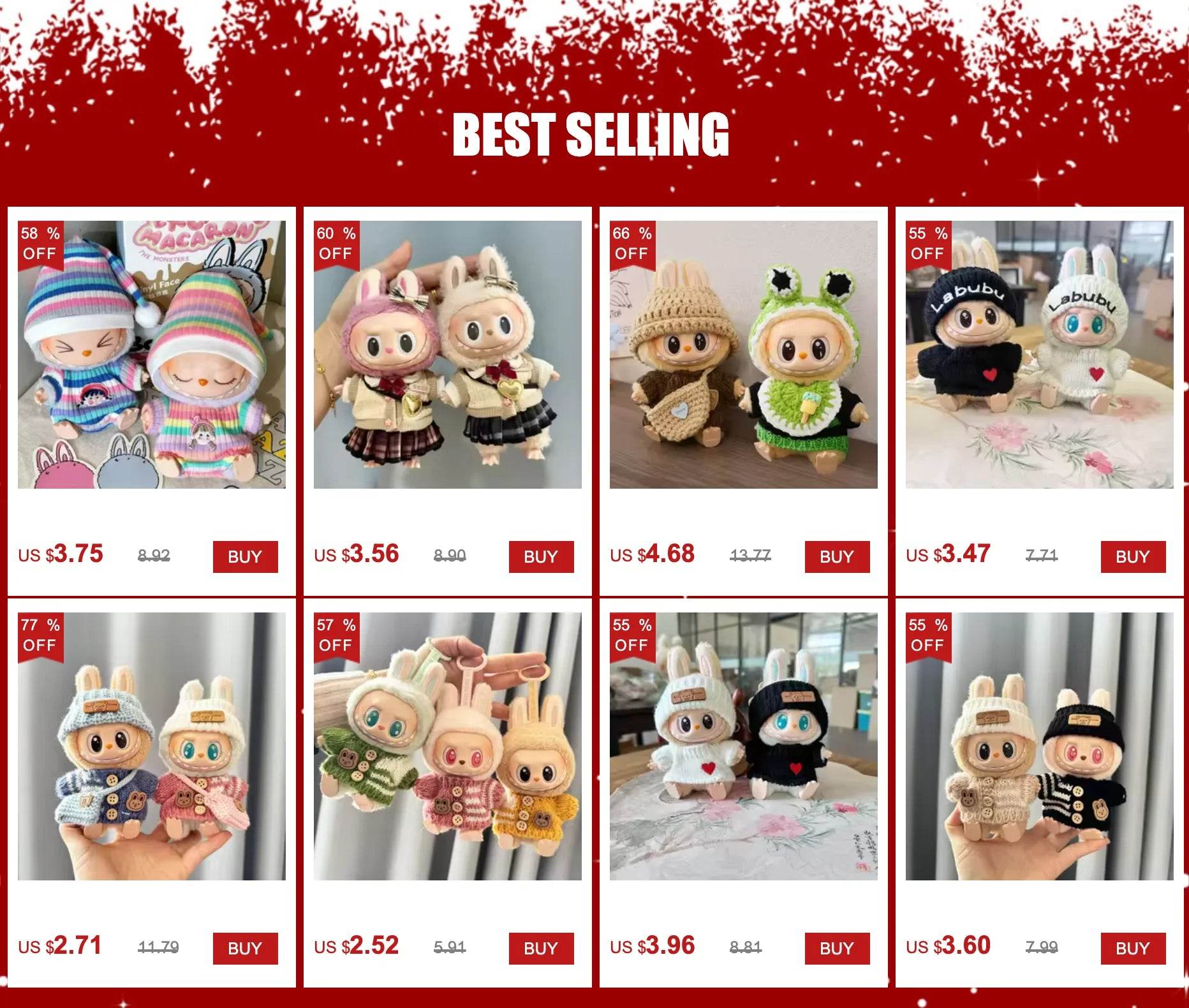 No Shoes for 17 cm Labubu Clothes Pendant Bear Outfit Accessories - ToylandEU