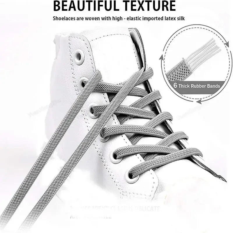 No Tie Elastic Shoelaces For Sneakers Flat Stretch Laces - ToylandEU