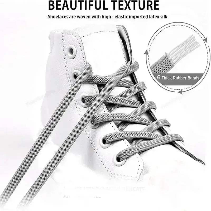  No Tie Elastic Shoelaces Sneakers Flat Stretch Laces -  ToylandEU™