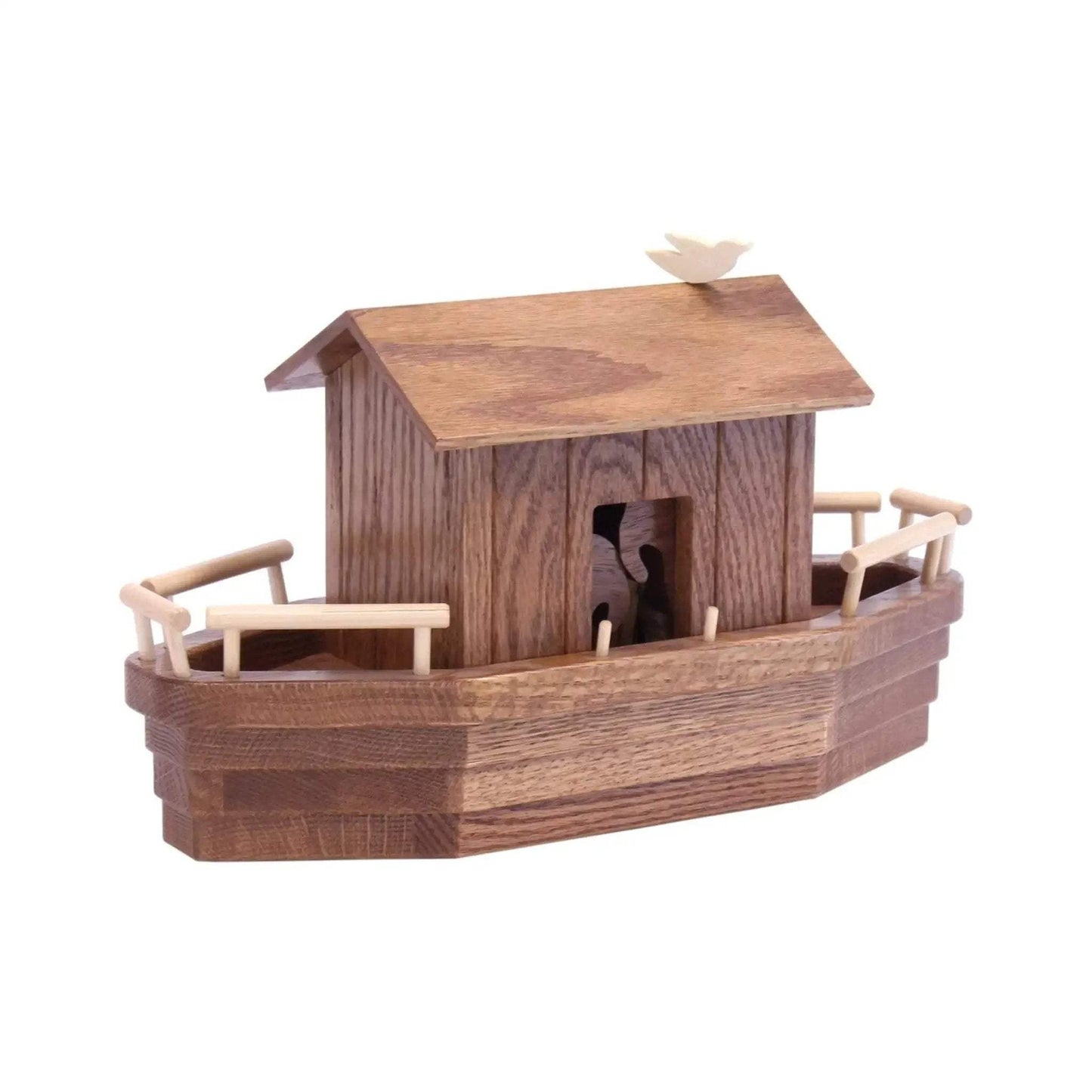 Noah's Ark Wooden Playset with 13 Animals, Removable Roof and Ramp - ToylandEU