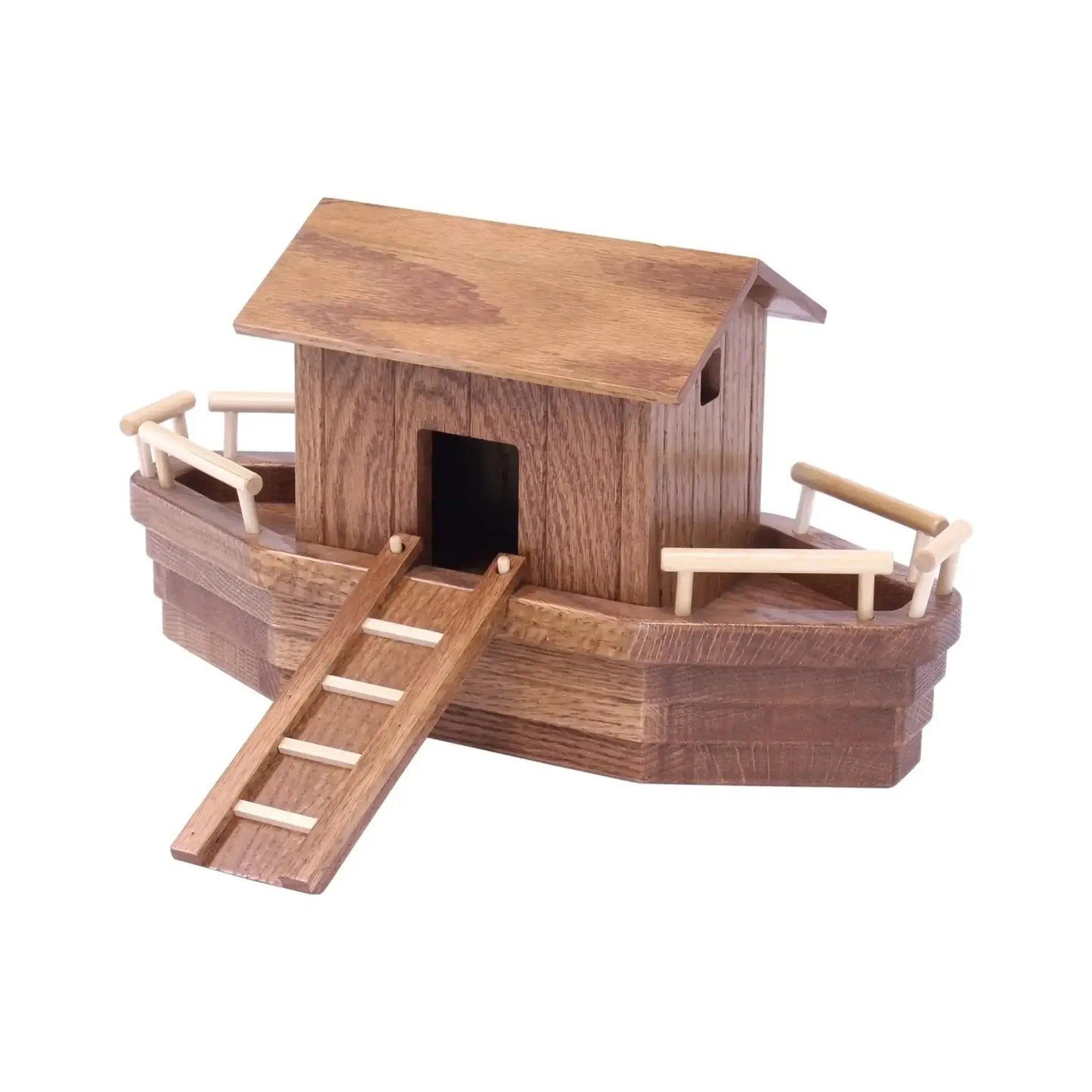 Noah's Ark Wooden Playset with 13 Animals, Removable Roof and Ramp - ToylandEU