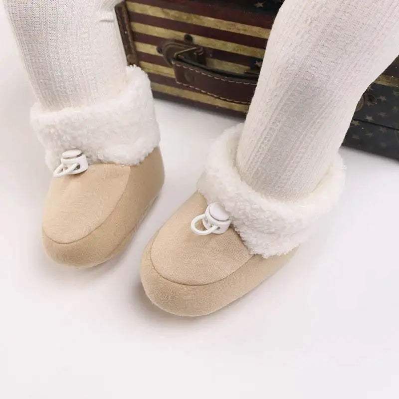  Cozy Wool Booties with Non-Slip Socks for Infants - Winter Crib Shoes for Baby Boys and Girls -  ToylandEU™
