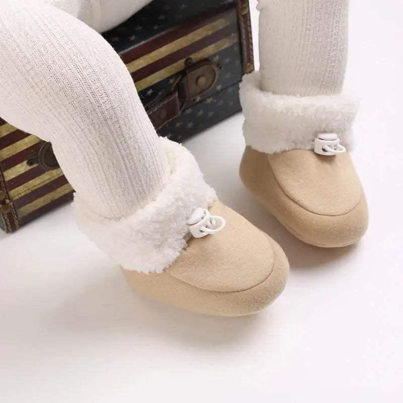  Cozy Wool Booties with Non-Slip Socks for Infants - Winter Crib Shoes for Baby Boys and Girls -  ToylandEU™