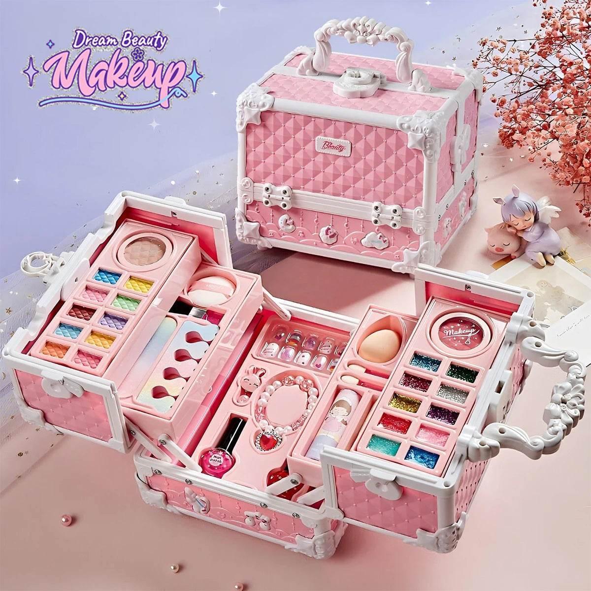 Non-Toxic Kids Makeup Kit for Girls with Washable Pretend Play Cosmetics and Mirror Ideal for Birthday Gifts - ToylandEU