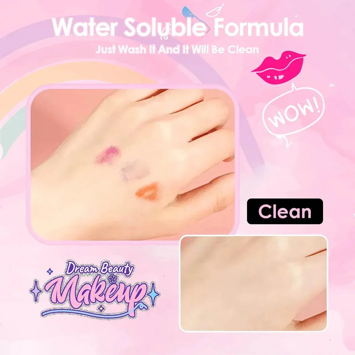 Non-Toxic Kids Makeup Kit for Girls with Washable Pretend Play Cosmetics and Mirror Ideal for Birthday Gifts - ToylandEU