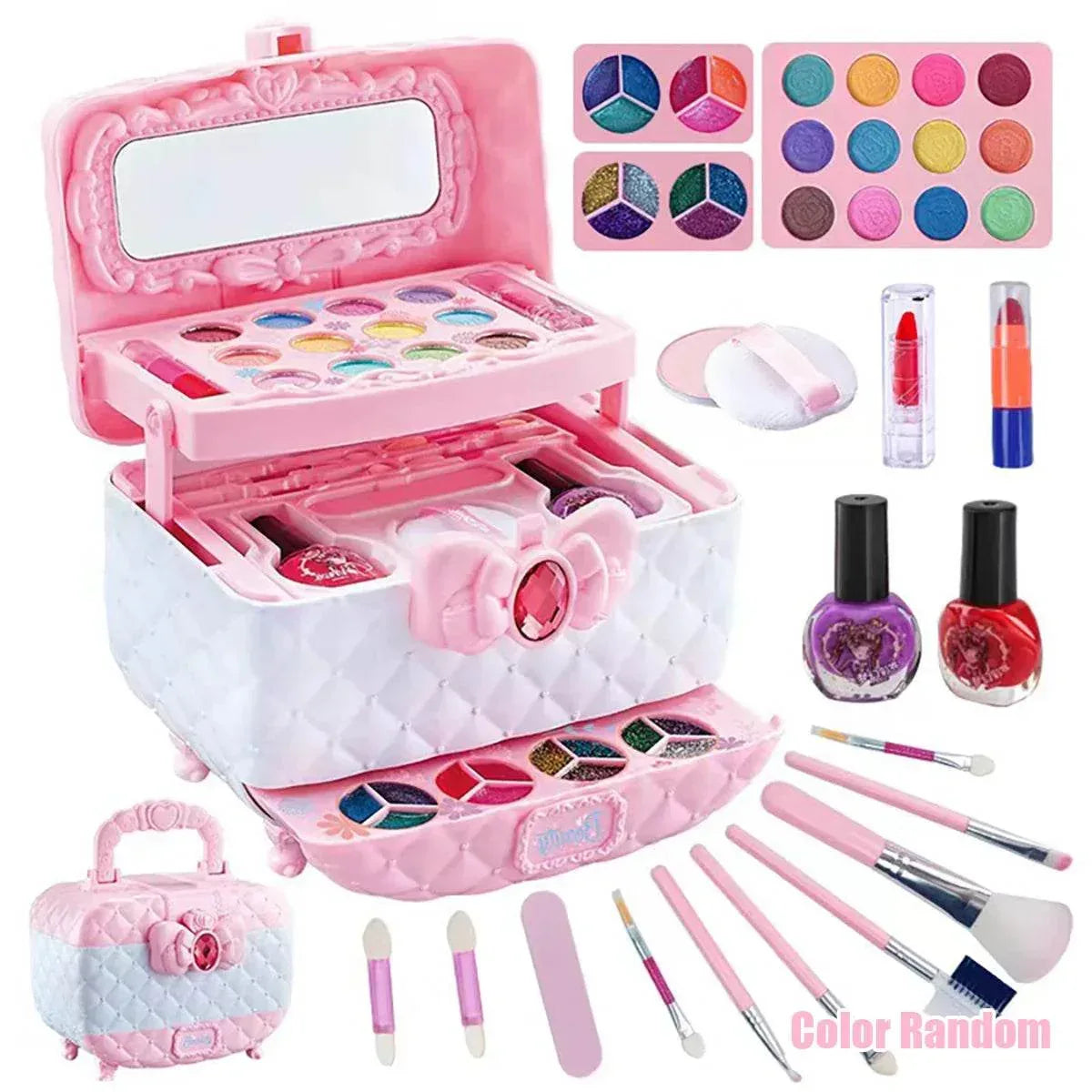 Non-Toxic Kids Makeup Kit for Girls with Washable Pretend Play Cosmetics and Mirror Ideal for Birthday Gifts - ToylandEU