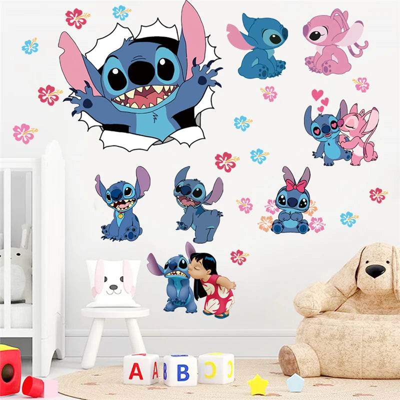 Non Toxic Wall Stickers Lilo And Stitch For Kids Room Decor - ToylandEU