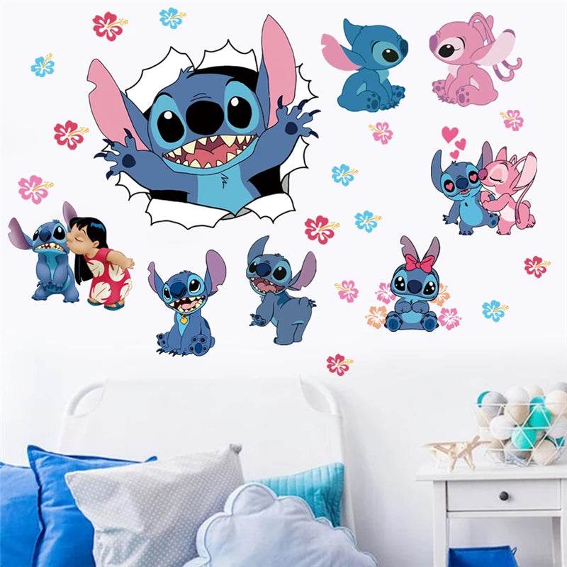 Non Toxic Wall Stickers Lilo And Stitch For Kids Room Decor - ToylandEU
