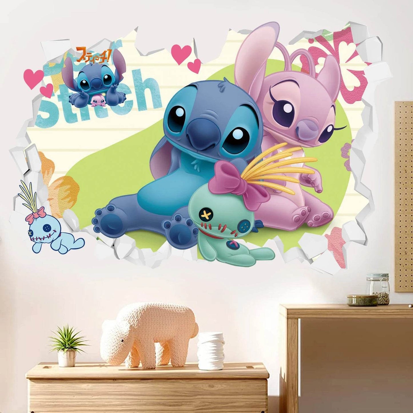 Non Toxic Wall Stickers Lilo And Stitch For Kids Room Decor - ToylandEU