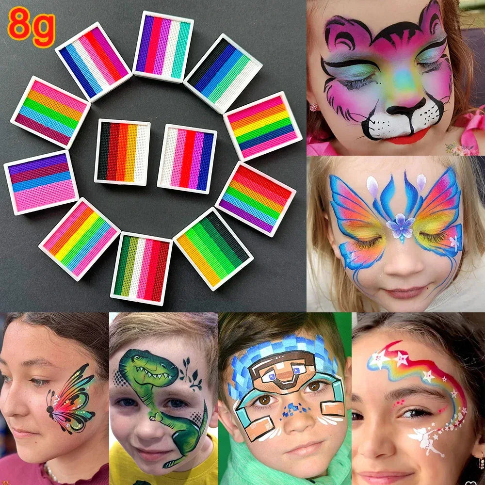 Non Toxic Water Soluble Rainbow Face Paint Palette - ToylandEU