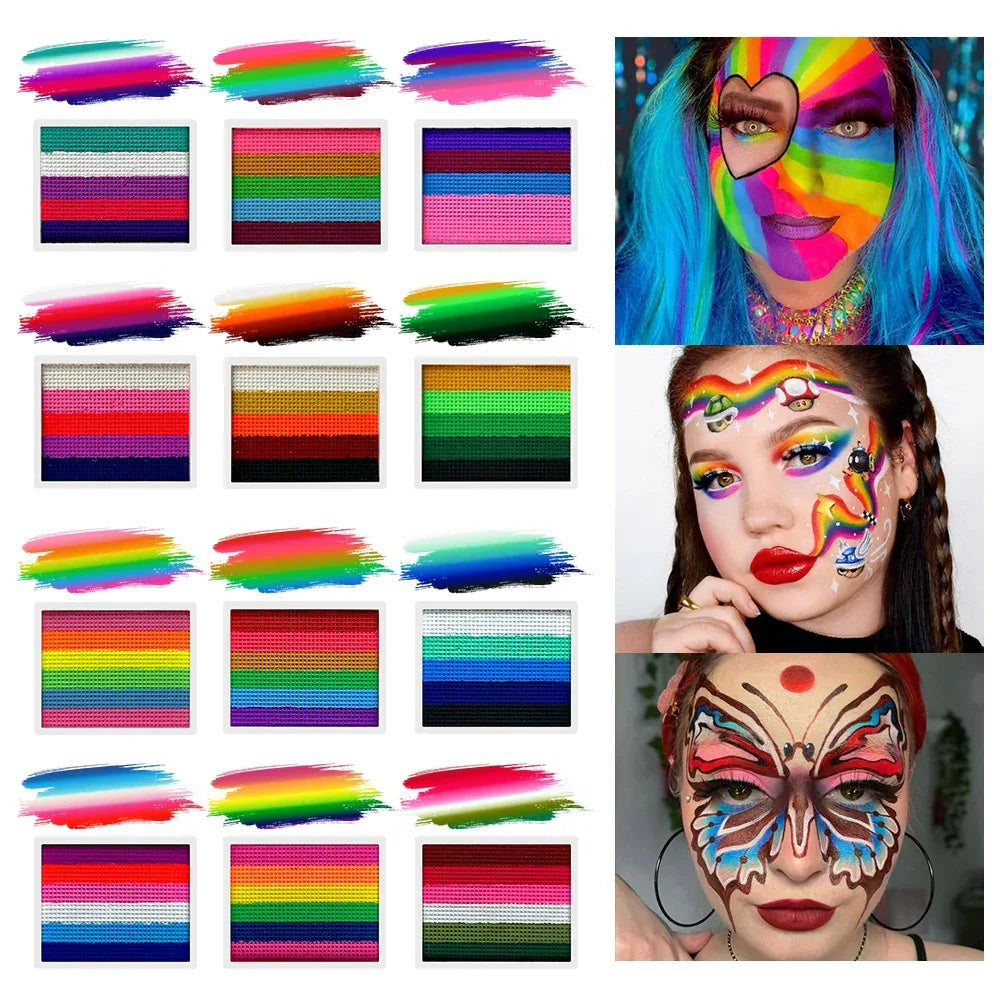 Non Toxic Water Soluble Rainbow Face Paint Palette - ToylandEU