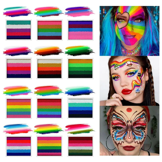 Non Toxic Water Soluble Rainbow Face Paint Palette - ToylandEU