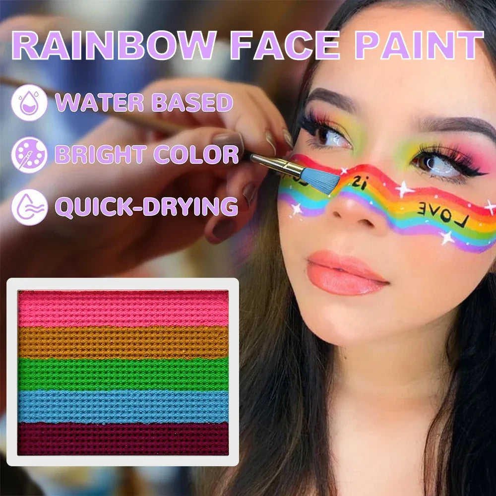 Non Toxic Water Soluble Rainbow Face Paint Palette - ToylandEU