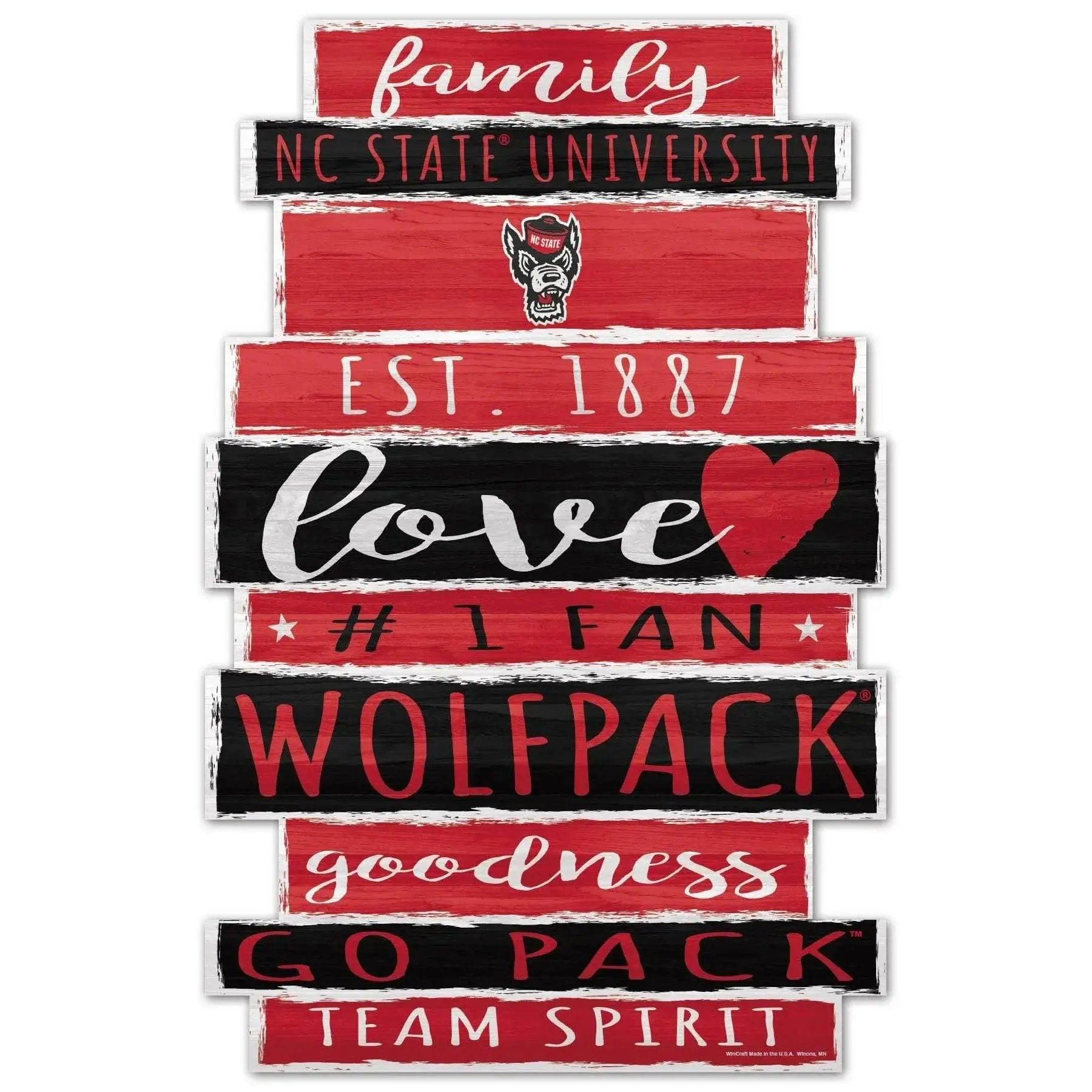  North Carolina State Wolfpack 11x17 Wood Sign Team Colors -  ToylandEU™
