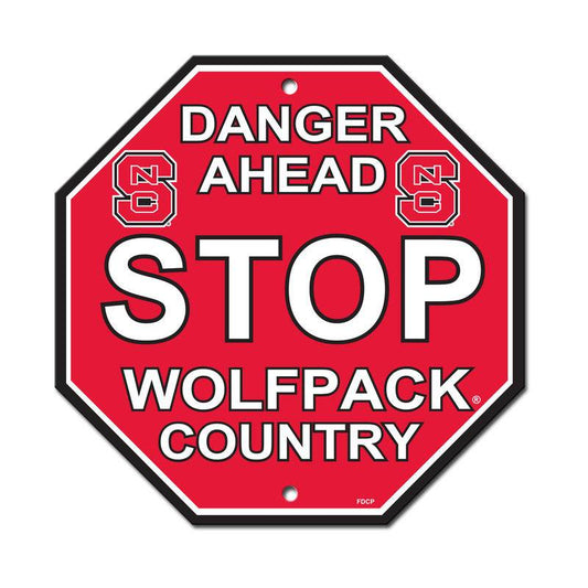 North Carolina State Wolfpack 12x12 Plastic Sign Stop Style - ToylandEU