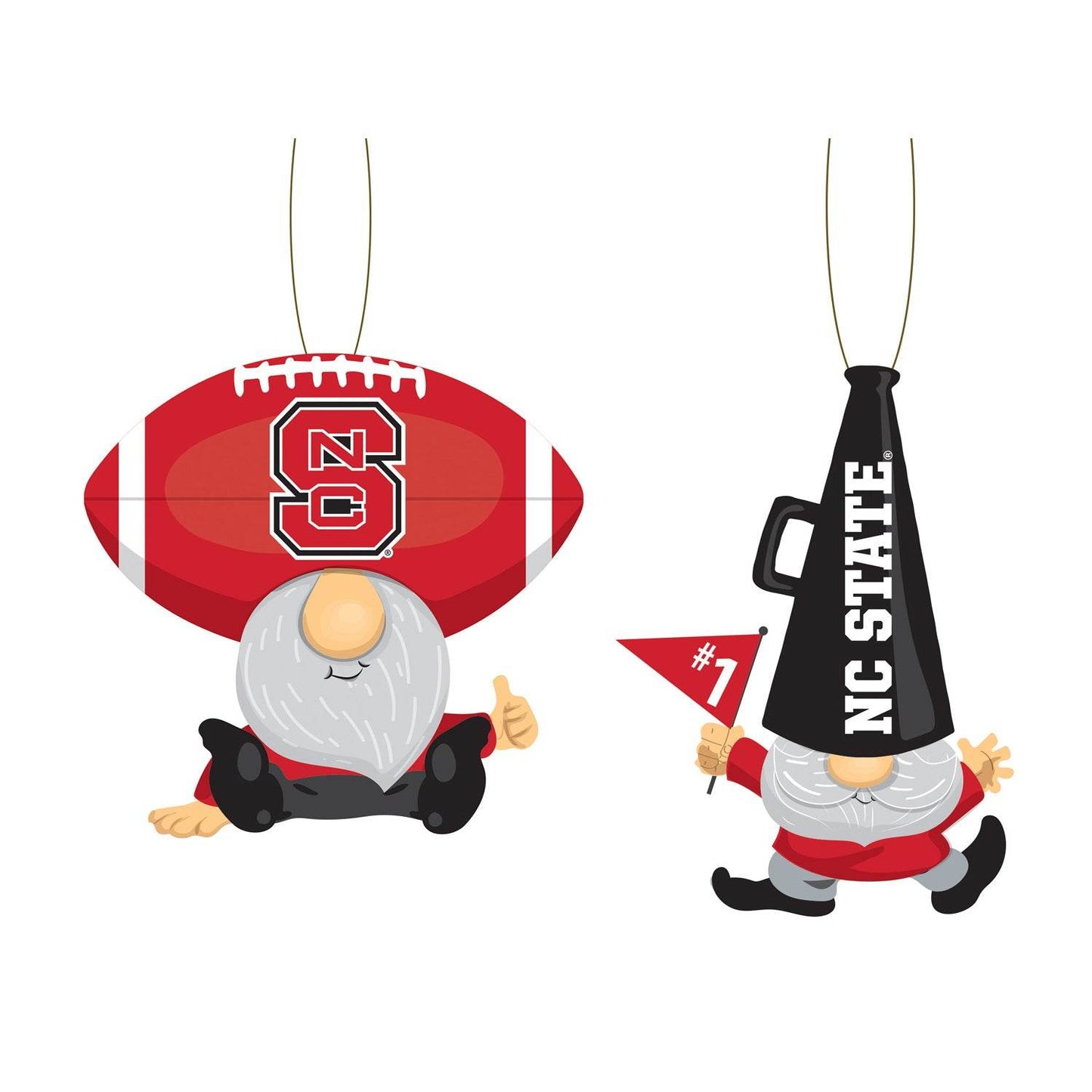 North Carolina State Wolfpack Ornament Gnome Fan 2 Pack - ToylandEU
