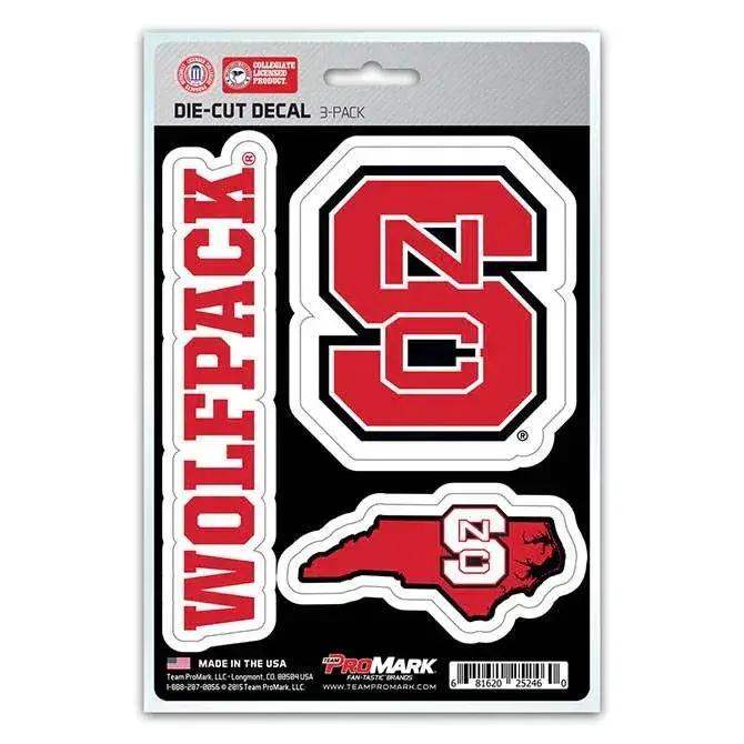  North Carolina State Wolfpack Team Die Cut Decal 3 Pack -  ToylandEU™